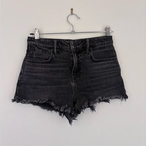 Alexander Wang Black Distressed Denim Shorts